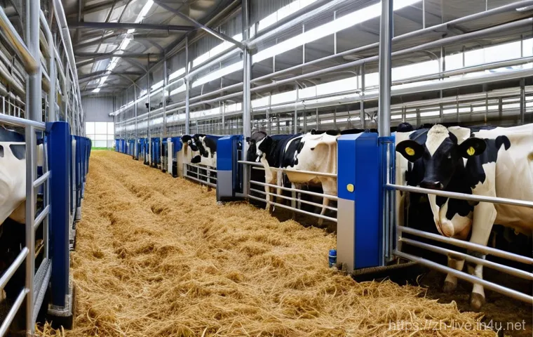 축산업 우수 사례 분석 - **Prompt:** A clean, brightly lit, and highly modern pig farm interior at dawn. Individual pigs, eac...