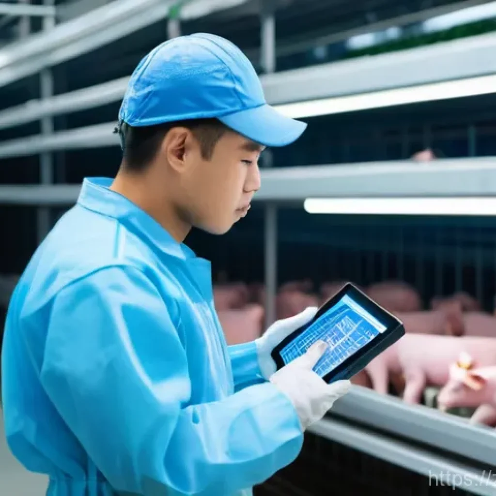 축산업 종사자 연봉 분석 - **Prompt:** A highly capable young Asian male smart farm technician, in his late 20s, wearing a pris...