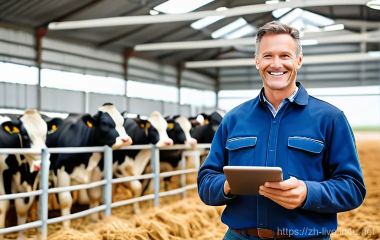 축산업 학습 동기 부여 팁 - **Prompt:** A clean, modern livestock barn with advanced technology. In the center, a sleek, automat... 축산업 학습 동기 부여 팁 - **Prompt:** A clean, modern livestock barn with advanced technology. In the center, a sleek, automat...