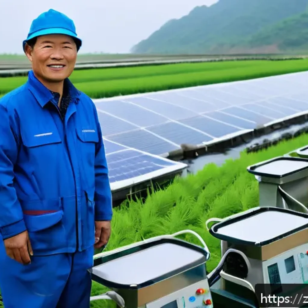 축산업 관련 블로그 운영법 - A modern aquaculture farm scene featuring a clean, well-organized fishery with rows of large tanks a...