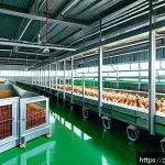 축산업 경력 쌓는 방법 - A modern livestock farm scene featuring a diverse group of healthy animals such as chickens, ducks, ...