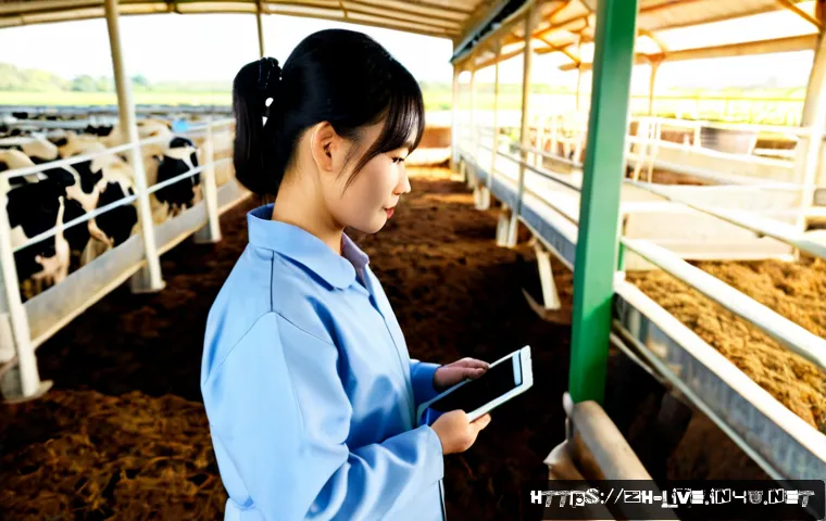 축산업 자격증 활용 업종 확장 - Photorealistic modern livestock business expansion scene, confident East Asian agricultural professi...